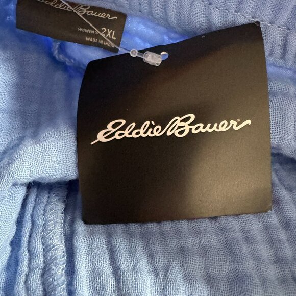 Eddie Bauer Carry On‎ Shorts Womens 2XL Blue Gauze Cotton NWT SS-2014 - Picture 9 of 12